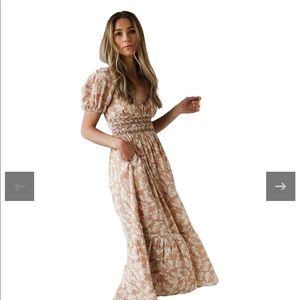 Free People Ellie Floral Puff Sleeve Maxi Dress